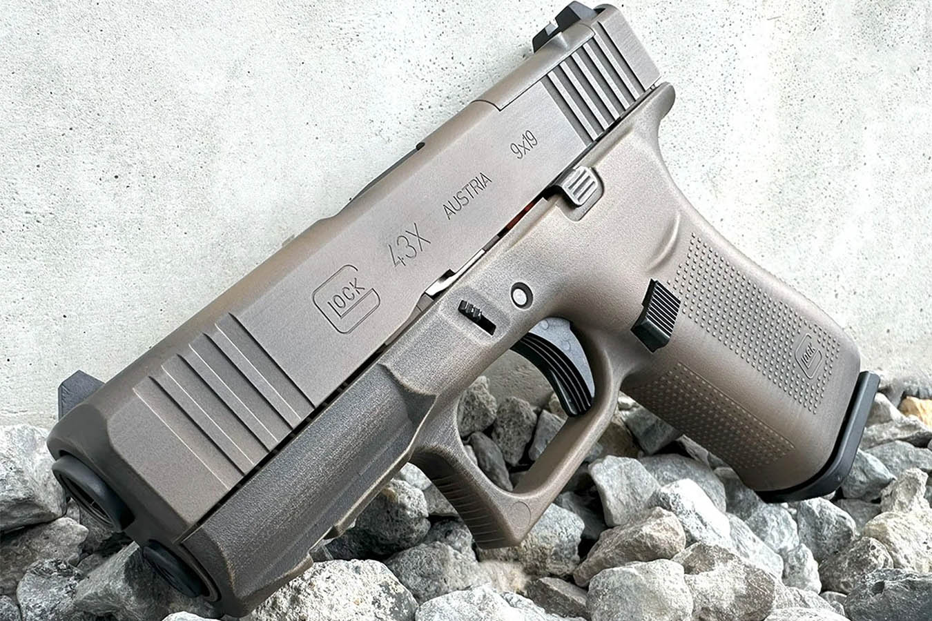 GLOCK 43X MOS 9mm Optic Ready Semi-Auto Pistol with Distressed FDE Finish