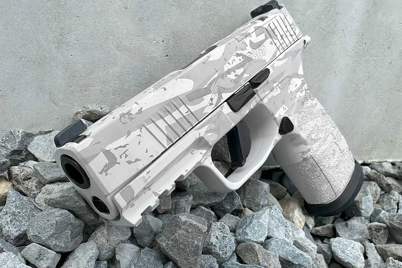SIG SAUER P365-XMACRO TACOPS 9mm Optic Ready Pistol with White Multi Camo Finish and Four Magazines