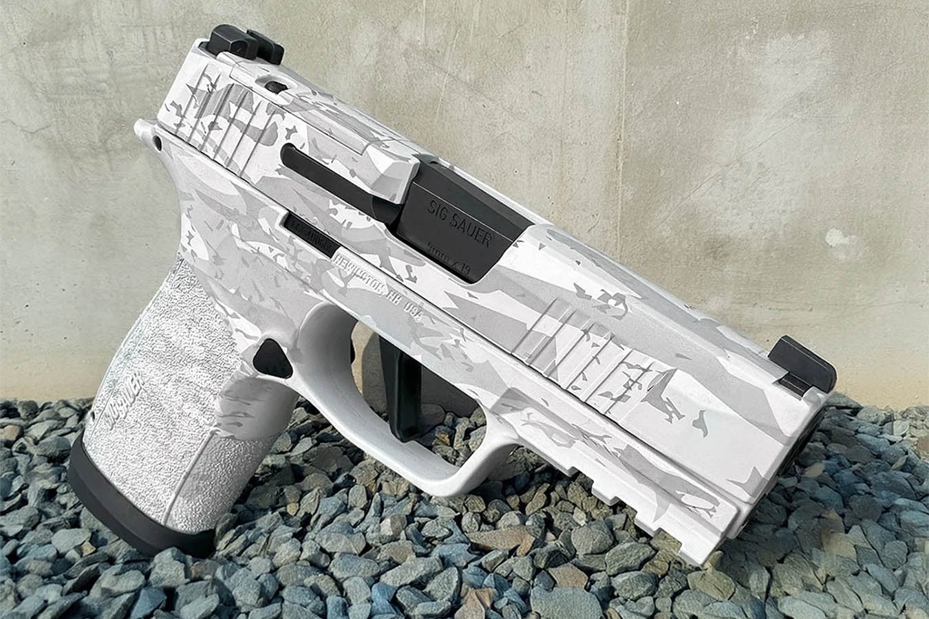 SIG SAUER P365-XMACRO TACOPS 9mm Optic Ready Pistol with White Multi Camo Finish and Four Magazines