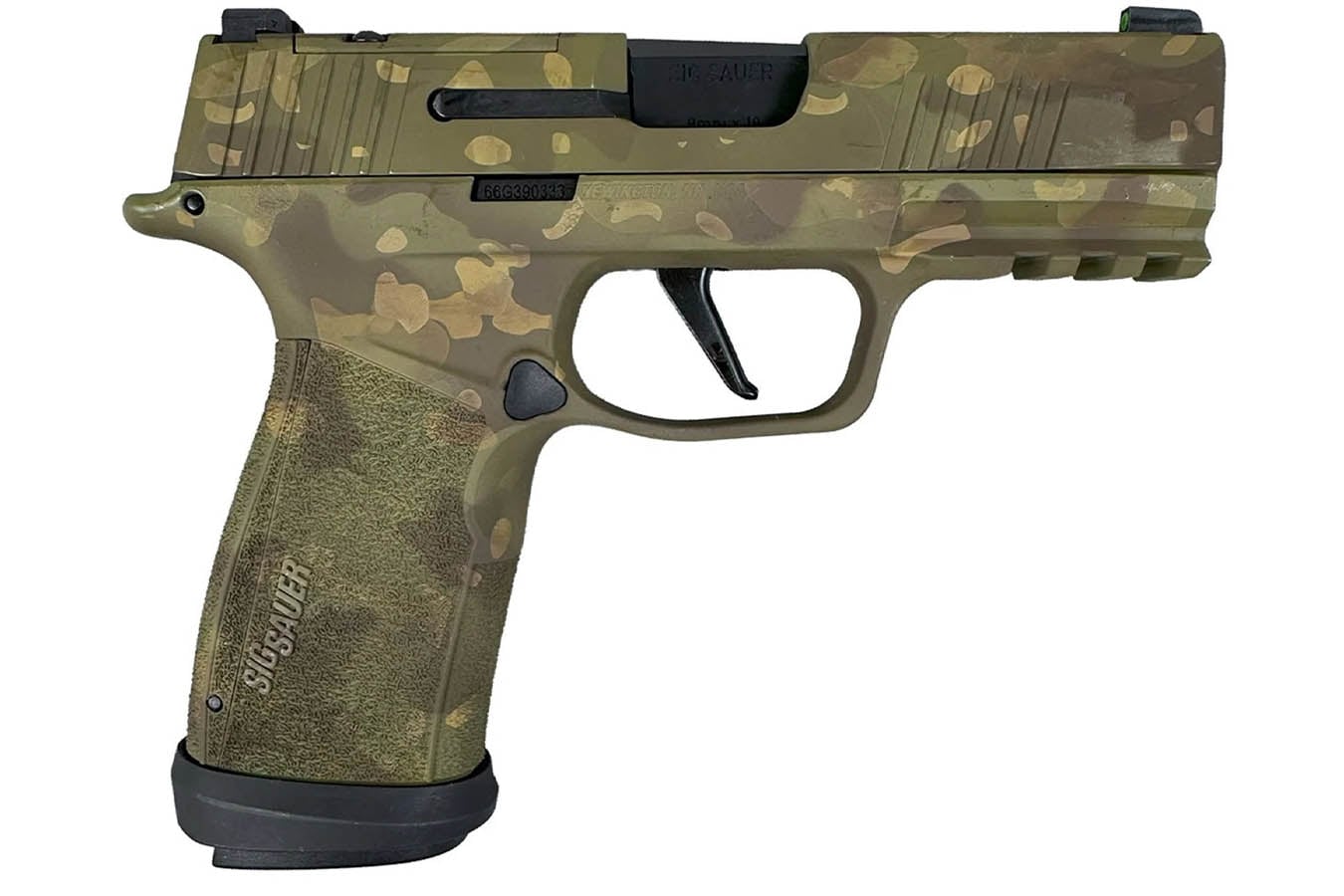 SIG SAUER P365-XMACRO TACOPS 9mm Optic Ready Pistol with Green Multi Camo Finish and Four Magazines