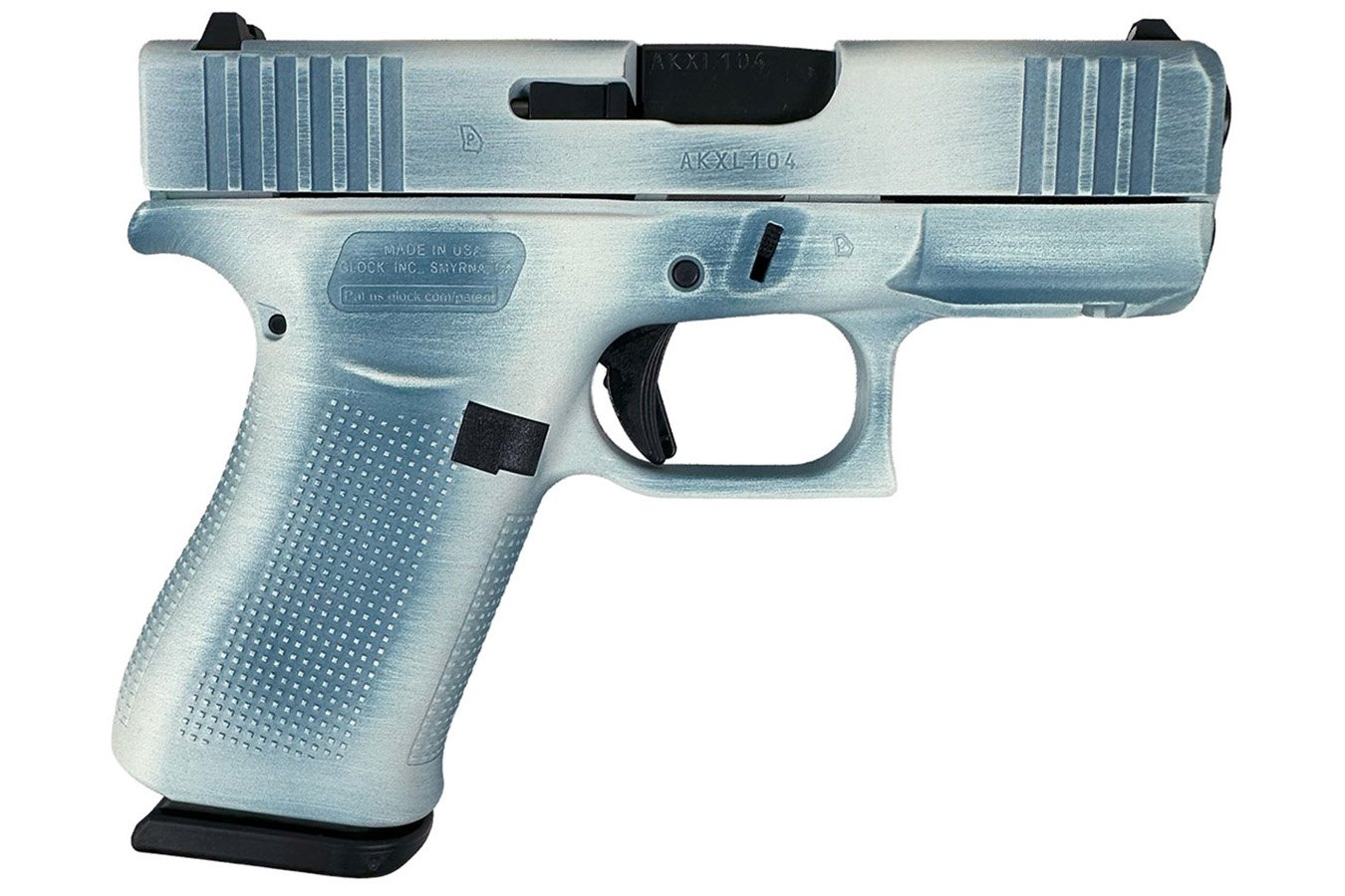 Glock 43X 9mm Pistol with Blue Denim Finish and 2-10 Round Magazines