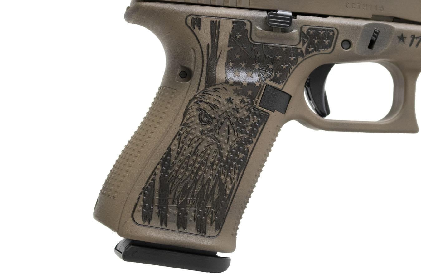Glock 19 Gen5 MOS 9mm Pistol with Distressed FDE Old Glory Finish
