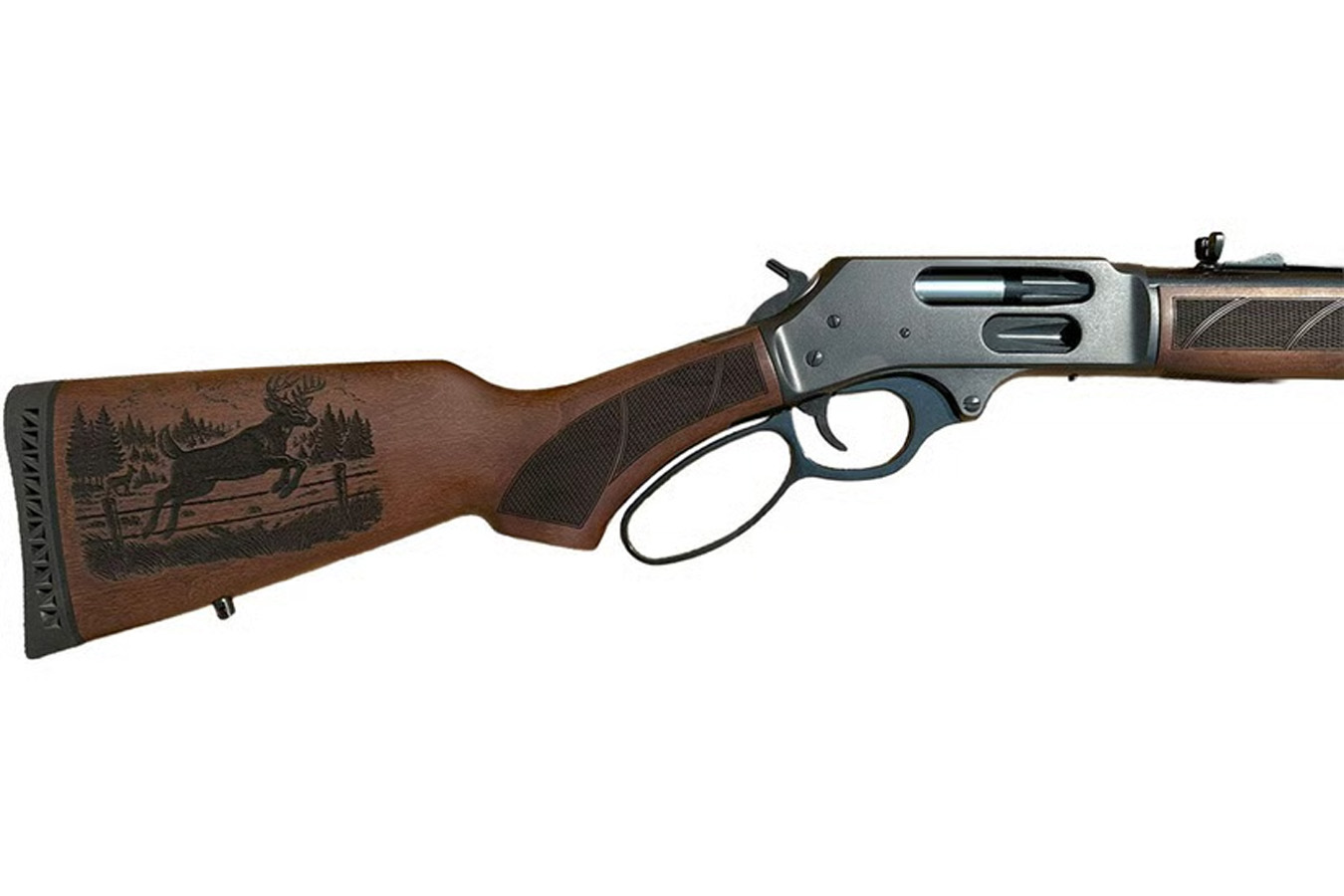 HENRY REPEATING ARMS Steel 45-70 Government Lever-Action Rifle with Fence Jumper Engraving on Stock