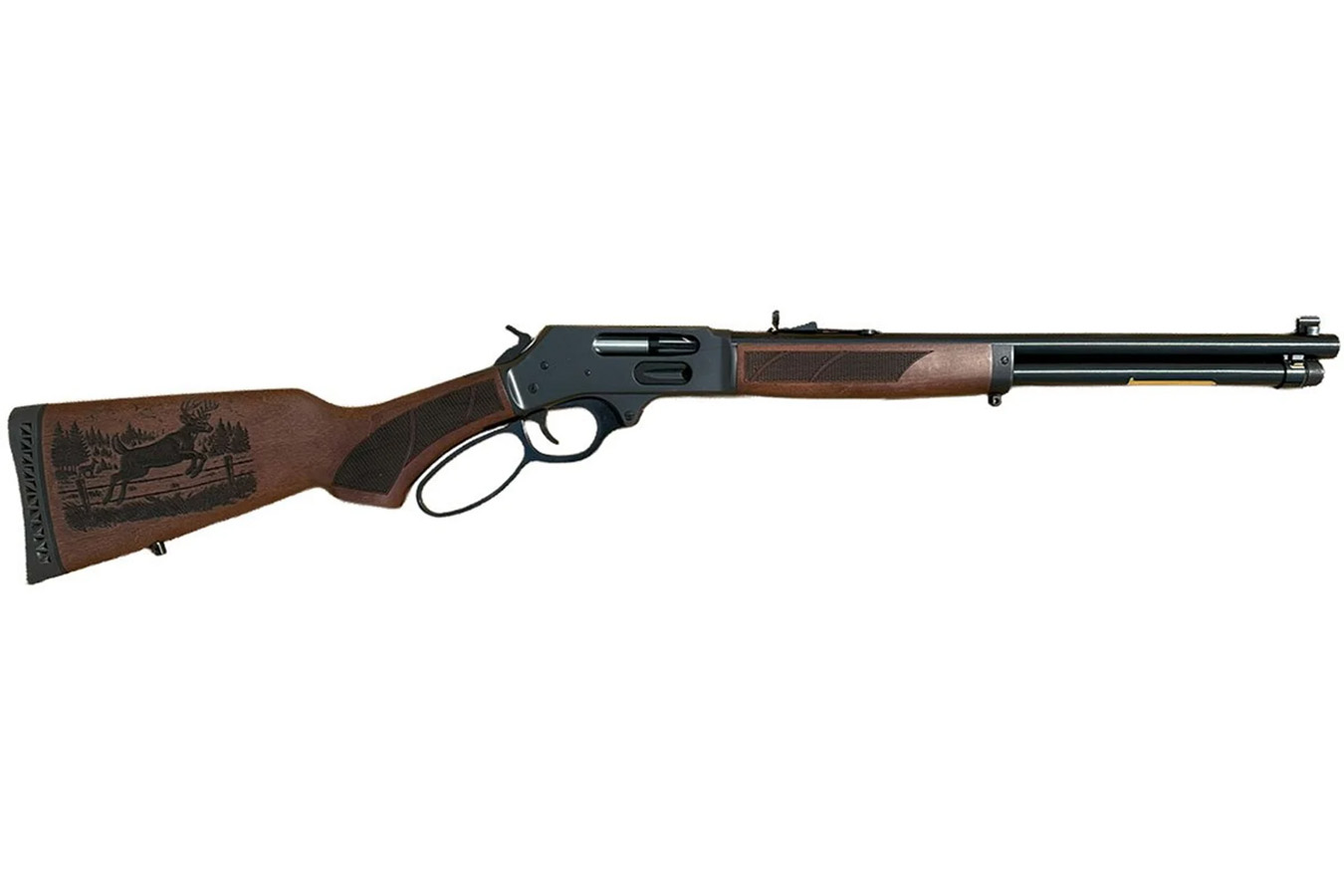 HENRY REPEATING ARMS Steel 45-70 Government Lever-Action Rifle with Fence Jumper Engraving on Stock
