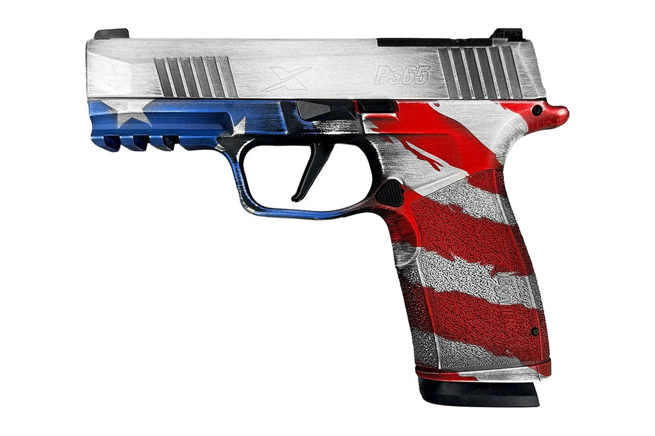 SIG SAUER P365-XMACRO 9mm 250th Anniversary Freedom Pistol with Red, White and Blue Cerakote Finish
