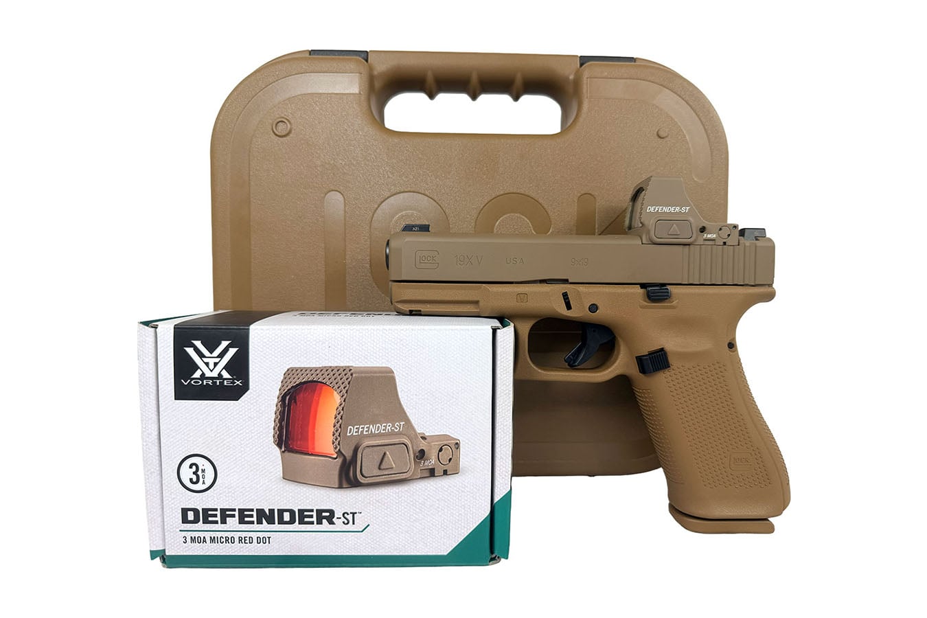 GLOCK 19X V 9mm Optic Ready Pistol w/ Vortex Defender-ST Red Dot Sight