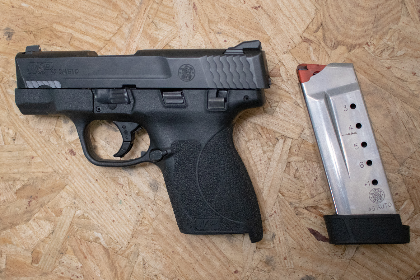 SMITH AND WESSON M&P45 Shield 45ACP Police Trade-In Pistol with Extended Mag