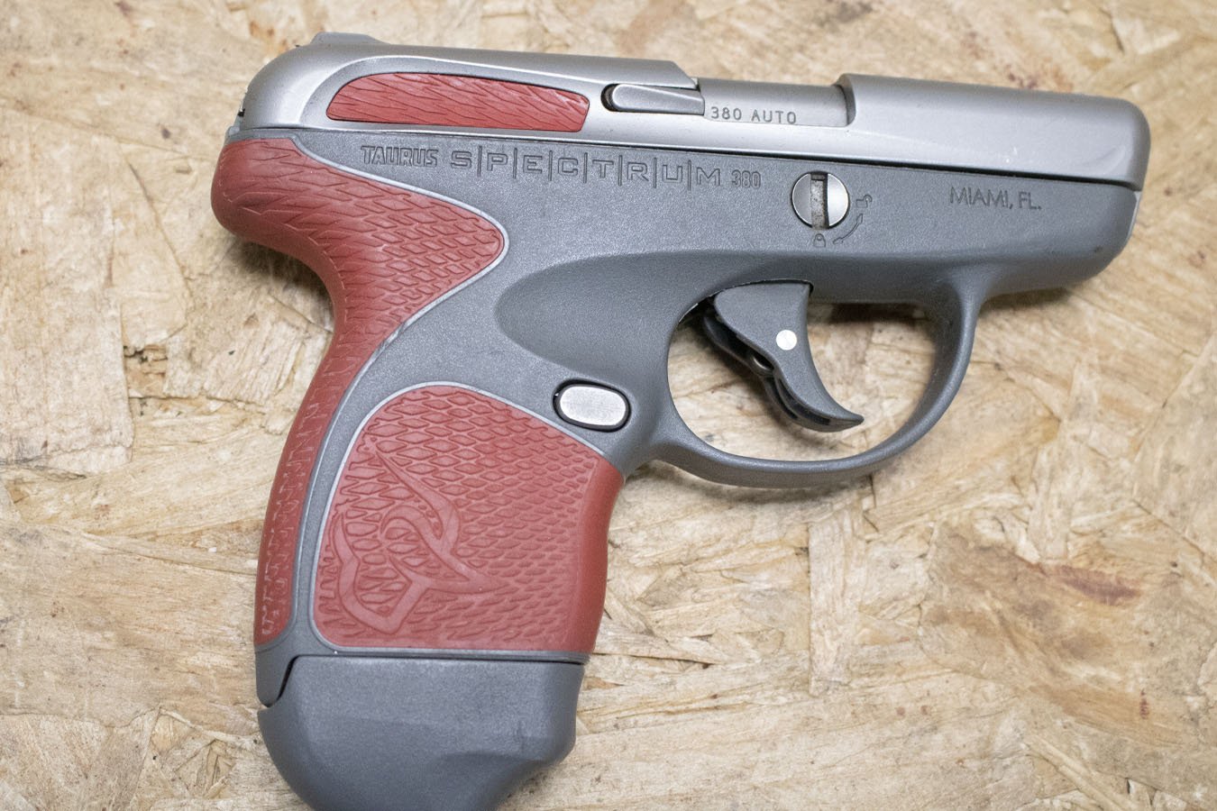TAURUS Spectrum 380ACP Used Trade-In Micro-Compact Pistol with Gray-Red-Stainless Finish