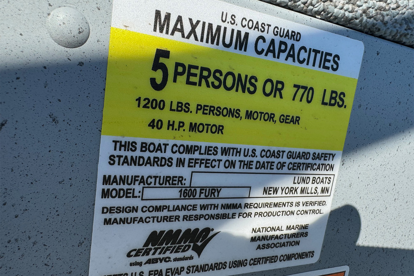 Lund 2025 1600 Fury Tiller Heritage Edition with Mercury 25ELHPT