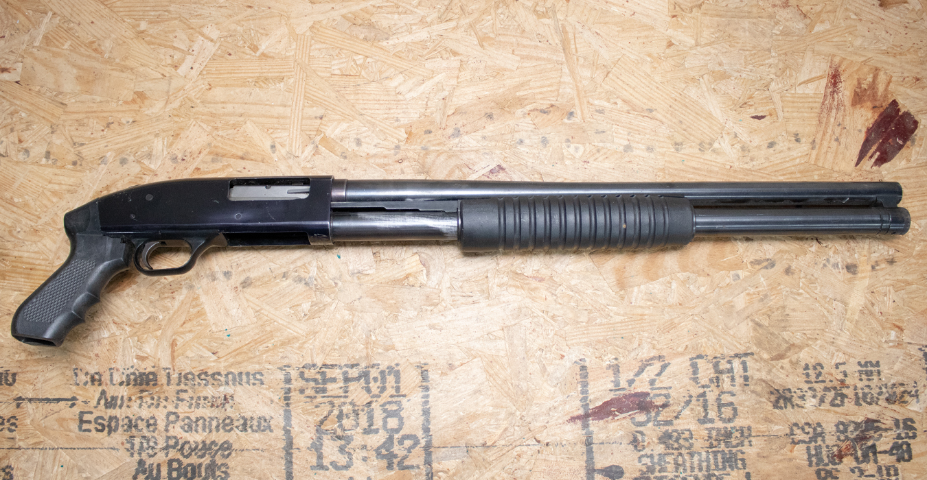 MOSSBERG 500A 12 Gauge Police Trade-In Shotgun with Extended Magazine and Pistol Grip