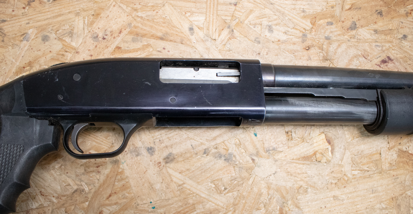 MOSSBERG 500A 12 Gauge Police Trade-In Shotgun with Extended Magazine and Pistol Grip