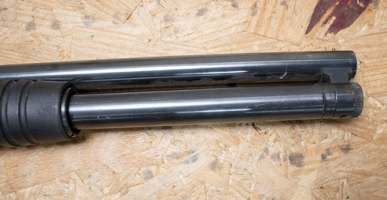 MOSSBERG 500A 12 Gauge Police Trade-In Shotgun with Extended Magazine and Pistol Grip