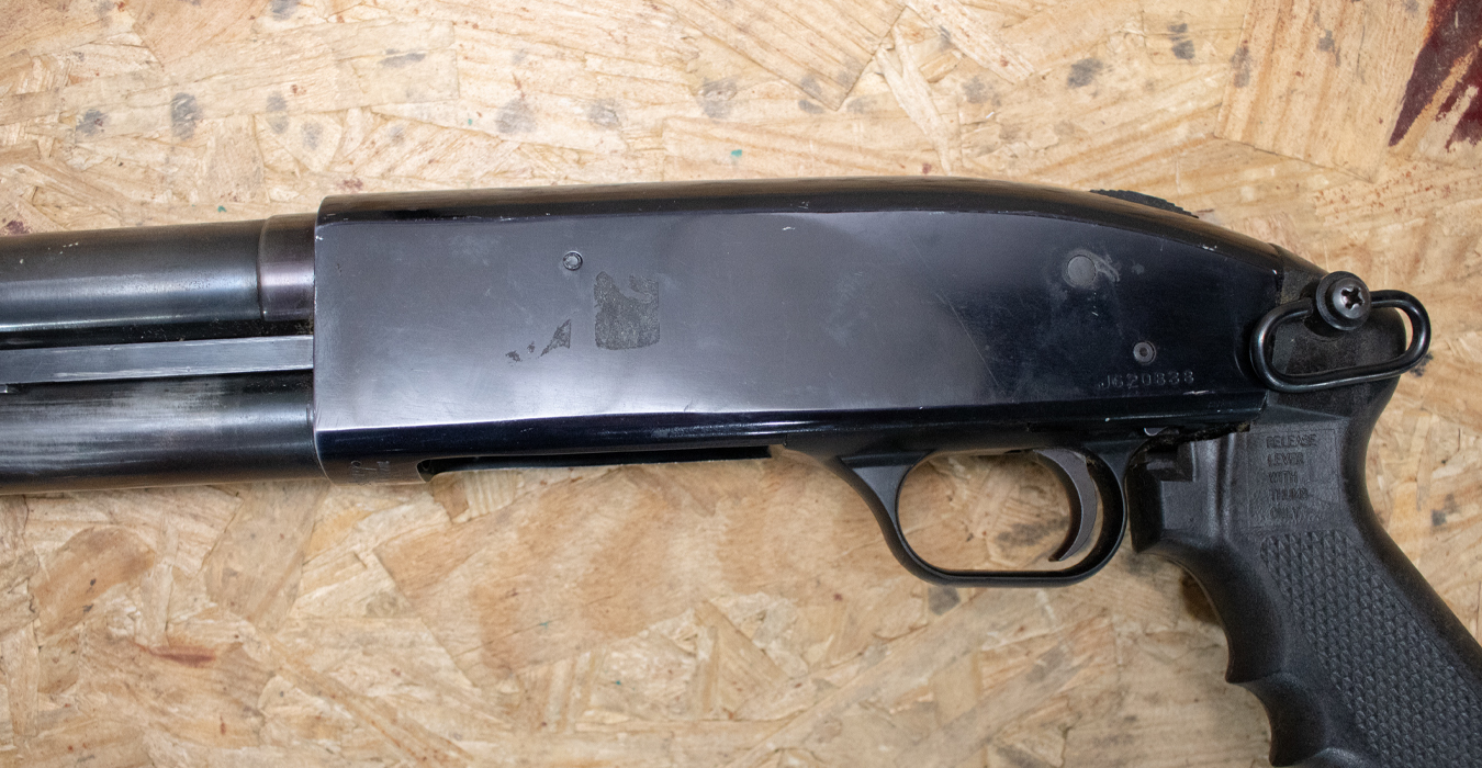 MOSSBERG 500A 12 Gauge Police Trade-In Shotgun with Extended Magazine and Pistol Grip