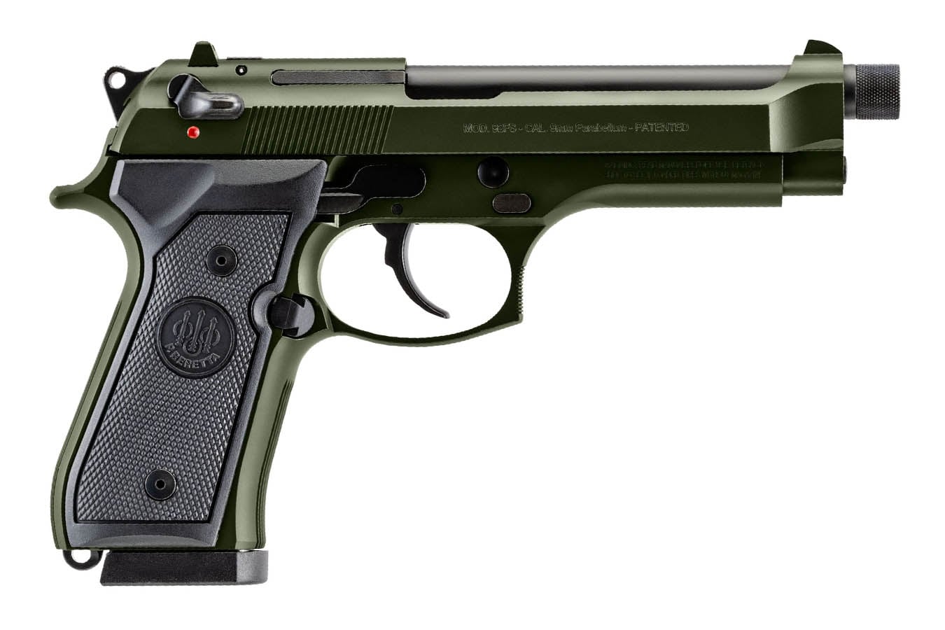BERETTA 92FS 9mm DA/SA Pistol with Threaded Barrel and OD Green Finish
