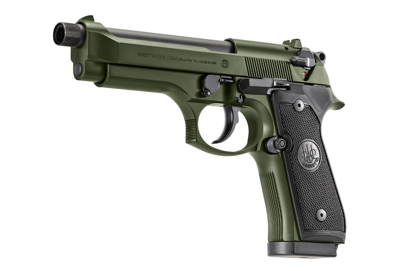BERETTA 92FS 9mm DA/SA Pistol with Threaded Barrel and OD Green Finish
