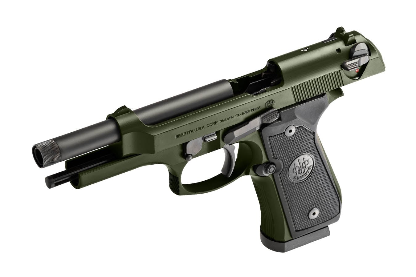 BERETTA 92FS 9mm DA/SA Pistol with Threaded Barrel and OD Green Finish