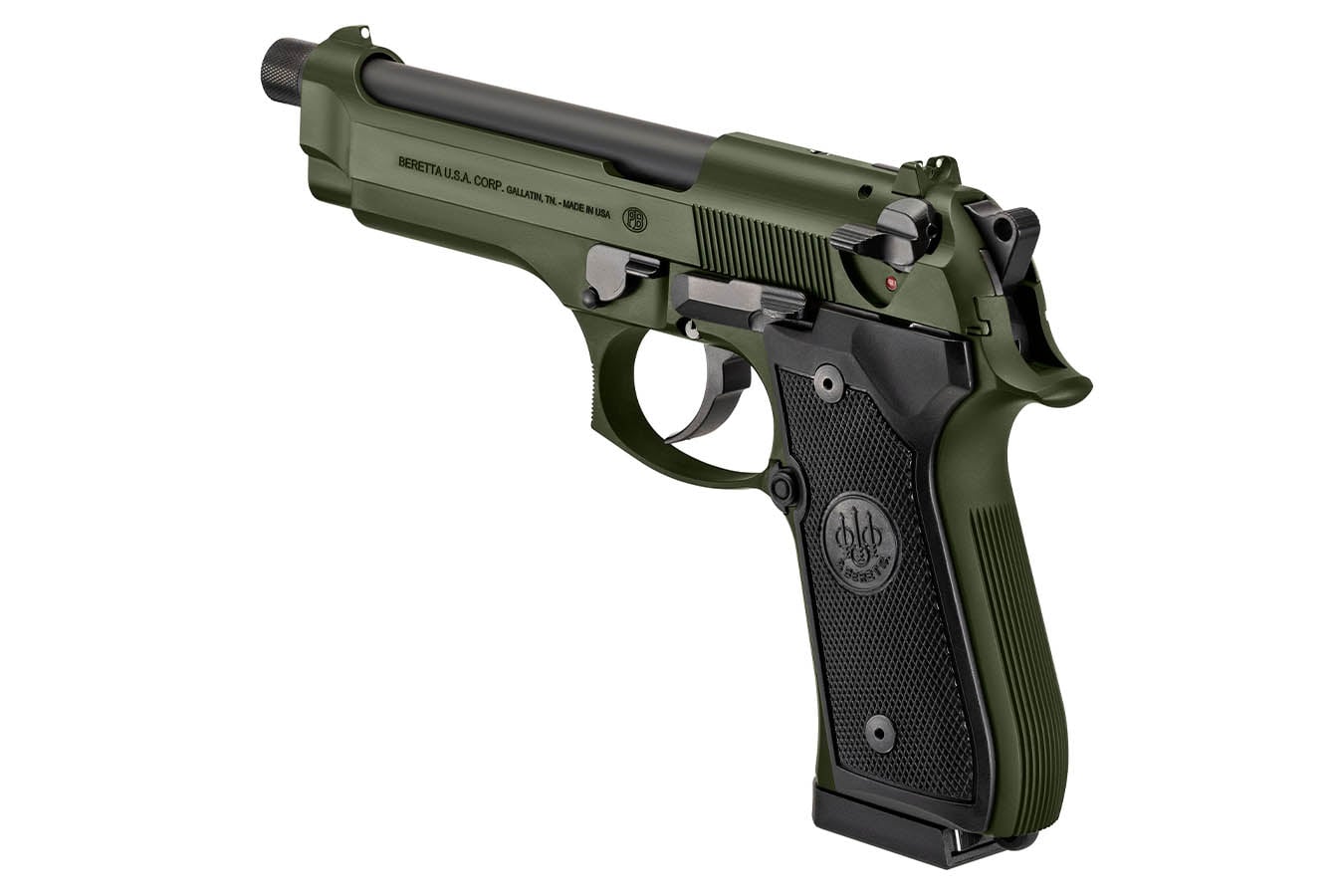 BERETTA 92FS 9mm DA/SA Pistol with Threaded Barrel and OD Green Finish