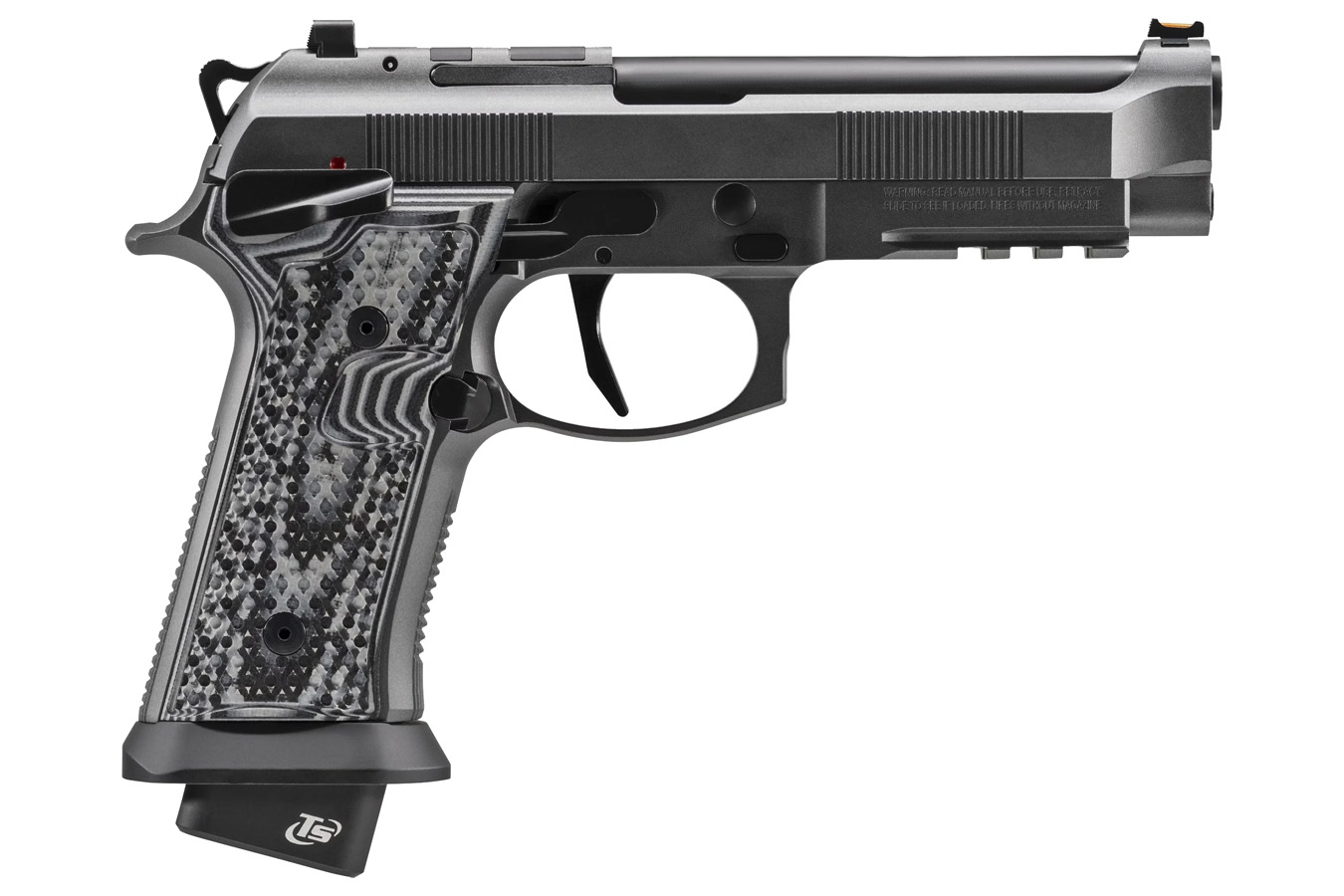 Beretta 92/96 Series Combo – Nickel Grips + 2 Nickel Magazine Plates, Unbranded