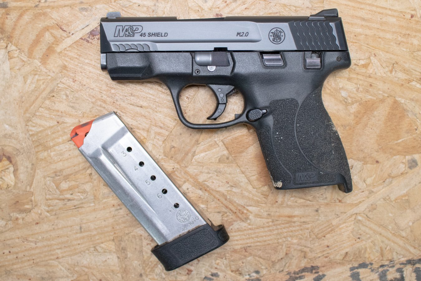 SMITH AND WESSON M&P45 Shield M2.0 45ACP Police Trade-In Pistol with Extended Mag