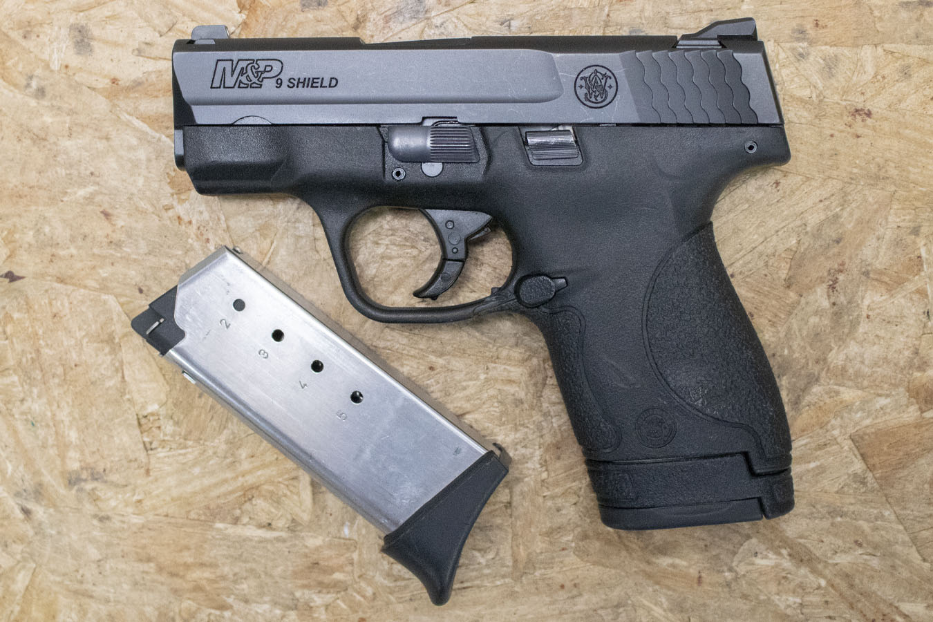 SMITH AND WESSON M&P9 Shield 9mm Police Trade-In Pistol with Two Magazines