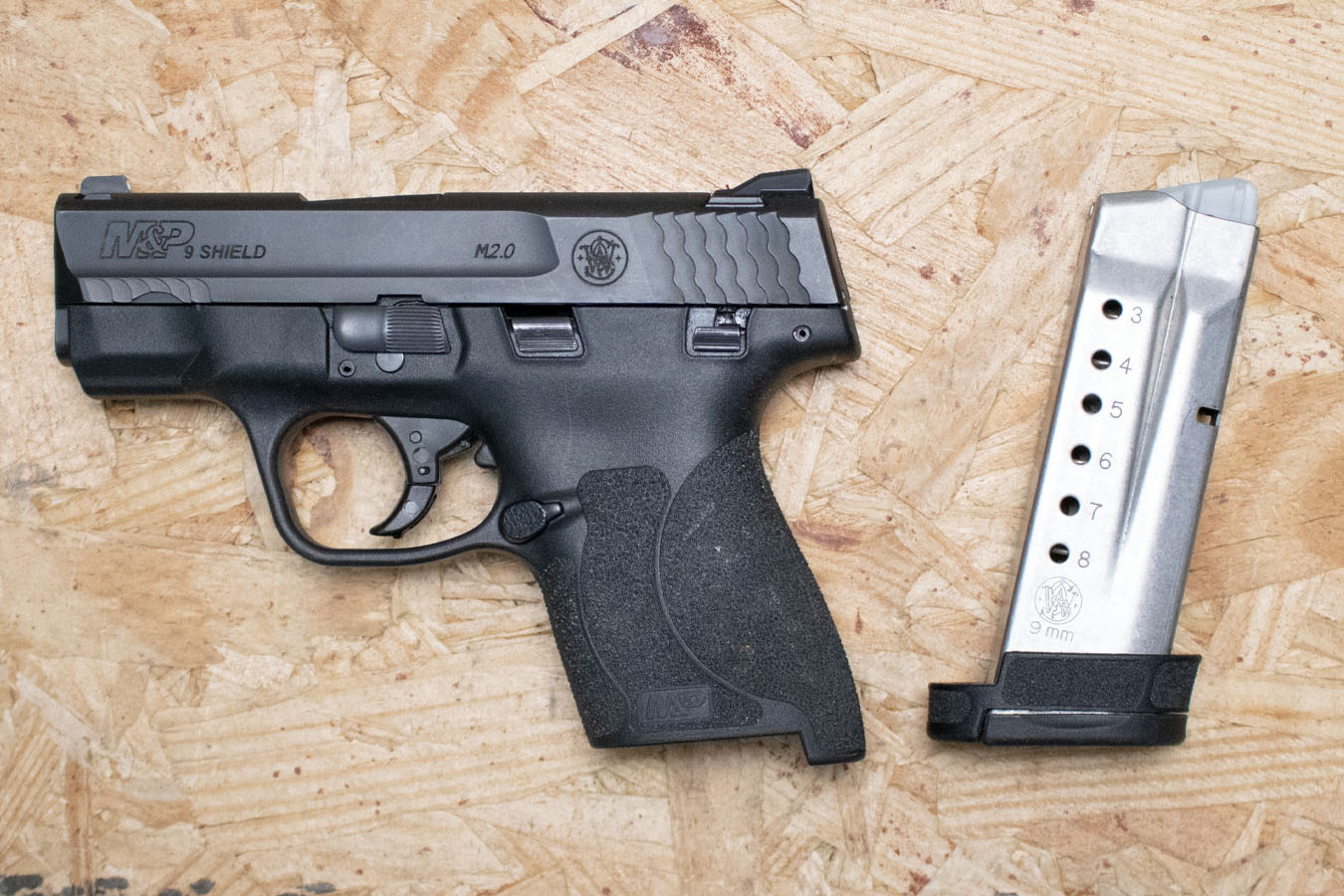 SMITH AND WESSON M&P9 Shield M2.0 9mm Police Trade-In Pistol with Extended Magazine
