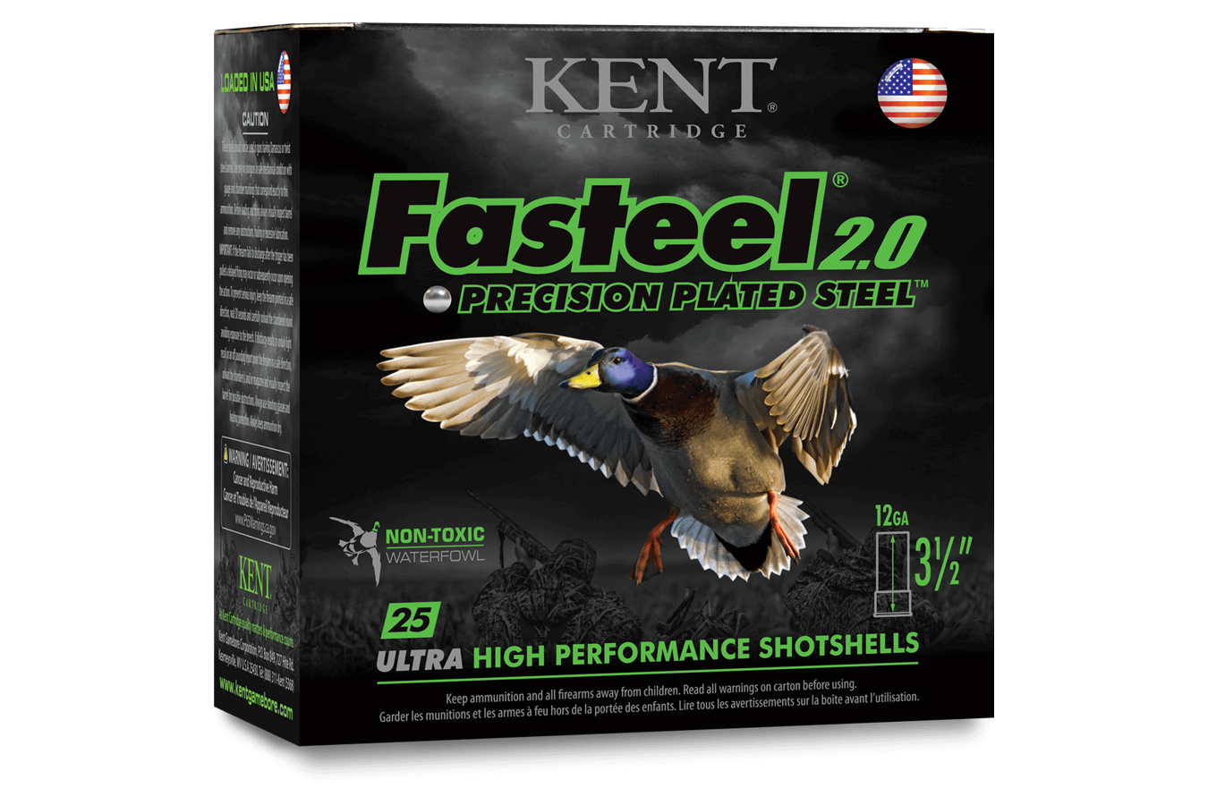 Kent Cartridge K123FS40-4 12 Gauge 3 Inch Shotshells Fasteel 2.0 25/Box ...