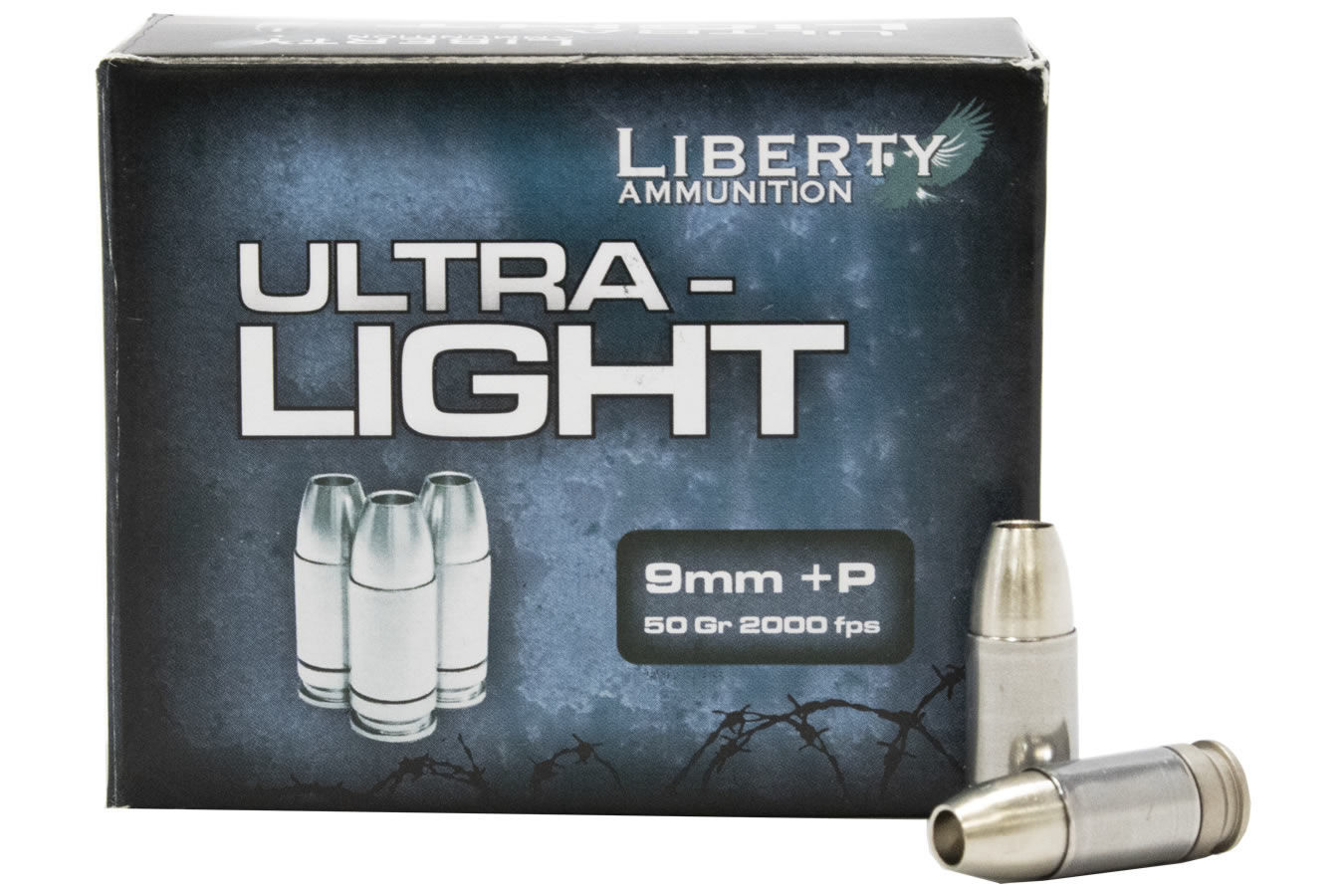 LIBERTY AMMO 9mm Luger +P 50 gr Copper HP Ultra-Light 20/Box