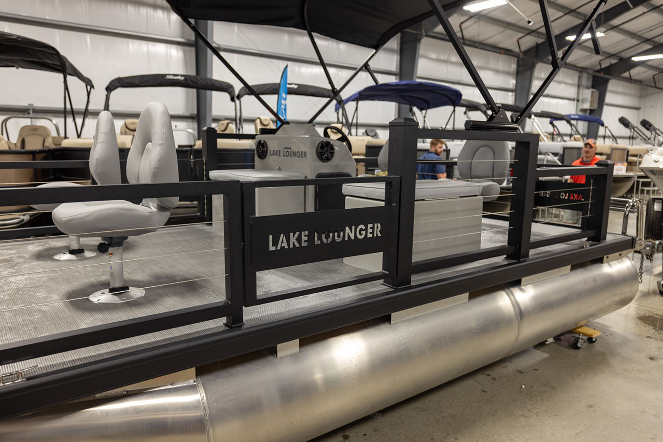 Lake Lounger 2024 16 Four Corner Fish Pontoon Boat with 9.9ELPT