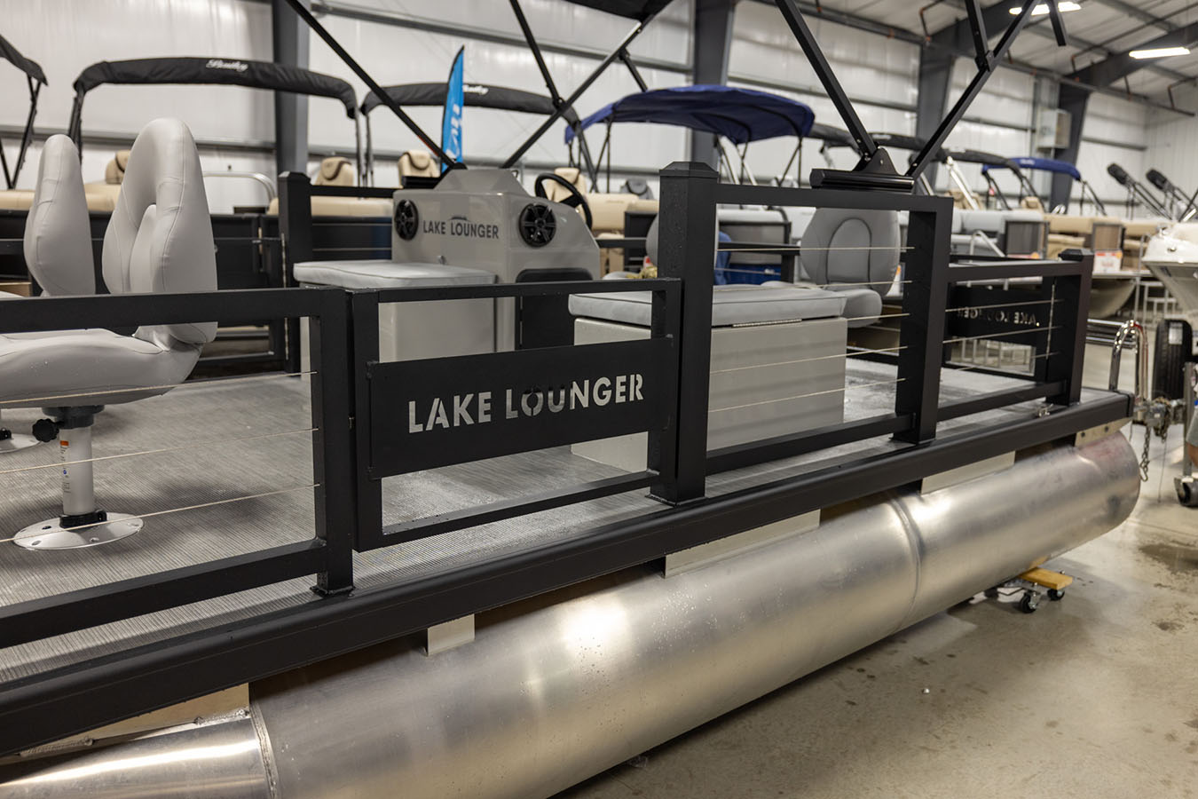 Lake Lounger 2024 16 Four Corner Fish Pontoon Boat with 9.9ELPT