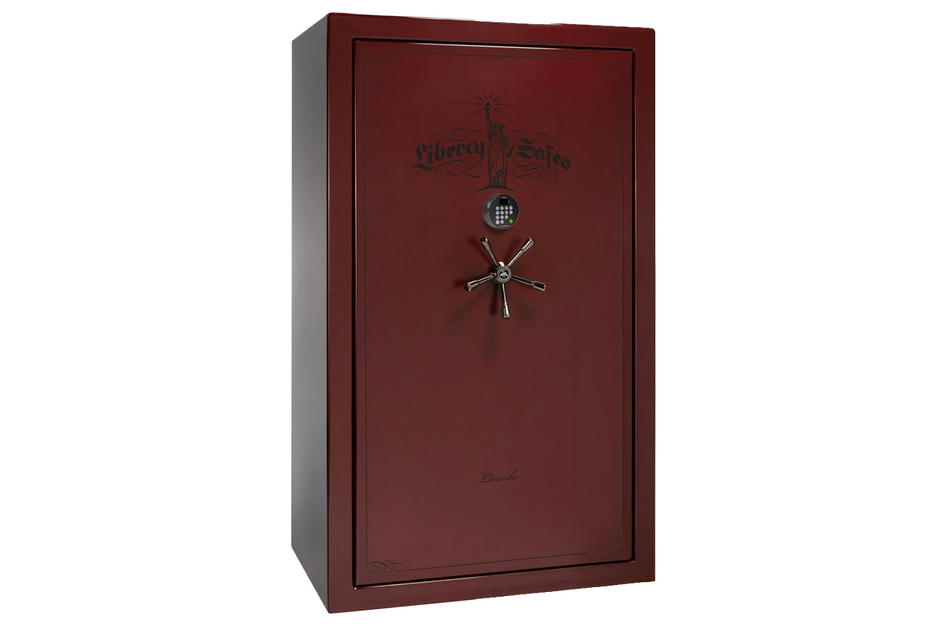 Liberty Lincoln 40 Burgundy Gloss Finish Safe with Black Chrome E-Lock