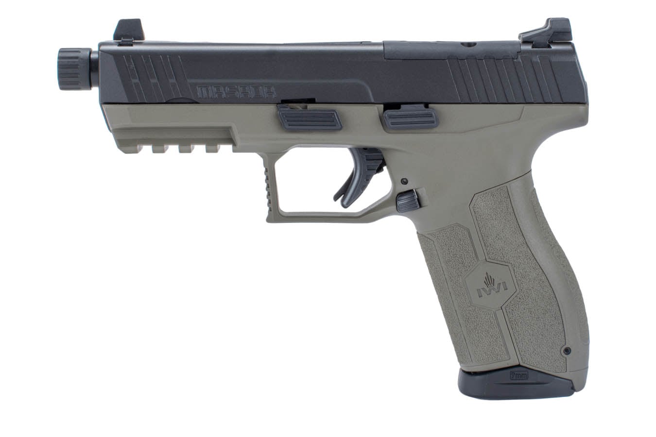 IWI Masada Tactical 9mm Optic Ready Pistol with OD Green Frame and Threaded Barrel