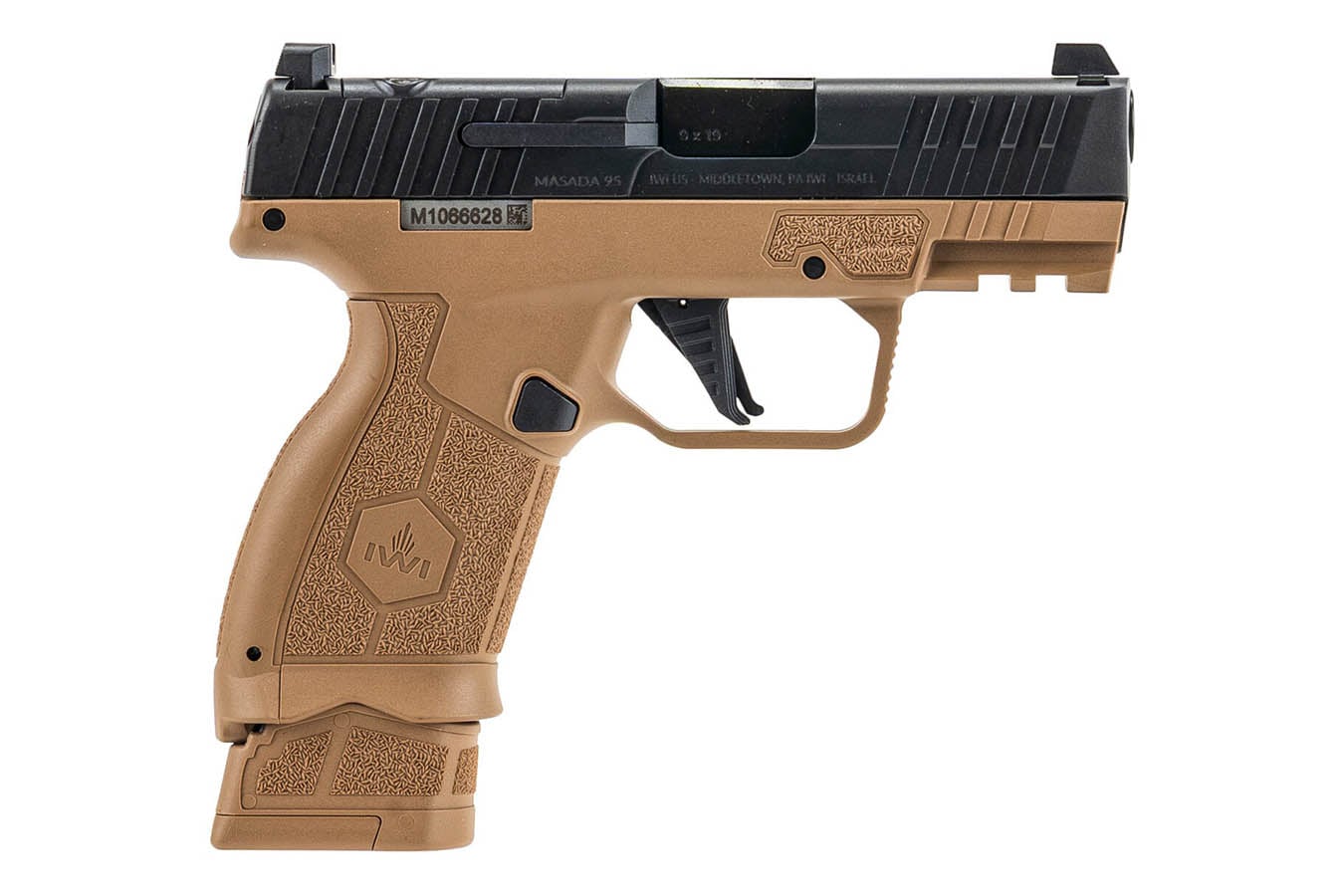 Iwi Masada Slime Elite 9mm Optic Ready Pistol with Coyote Frame and Black Slide