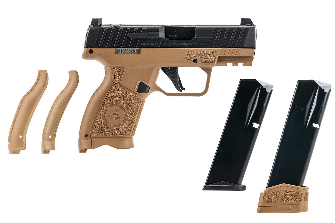 Iwi Masada Slime Elite 9mm Optic Ready Pistol with Coyote Frame and Black Slide