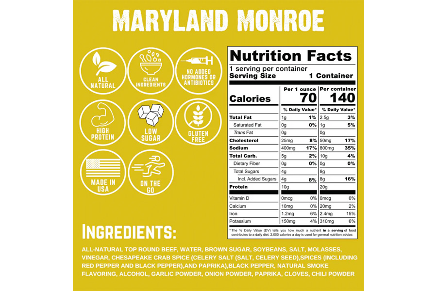 Righteous Felon Maryland Monroe Beef Jerky 2Oz