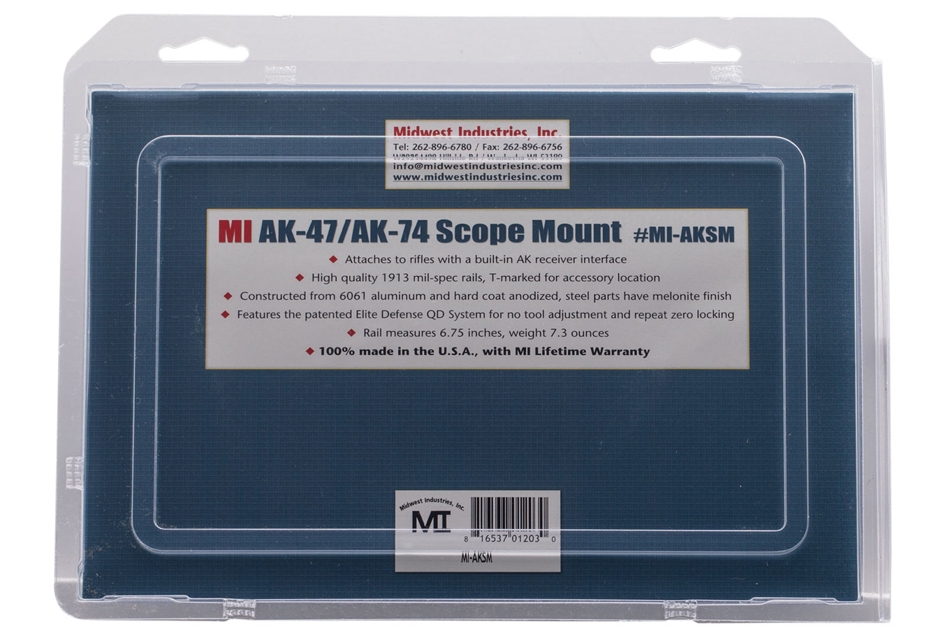 MIDWEST Side Railed Scope Mount Black Hardcoat Anodized