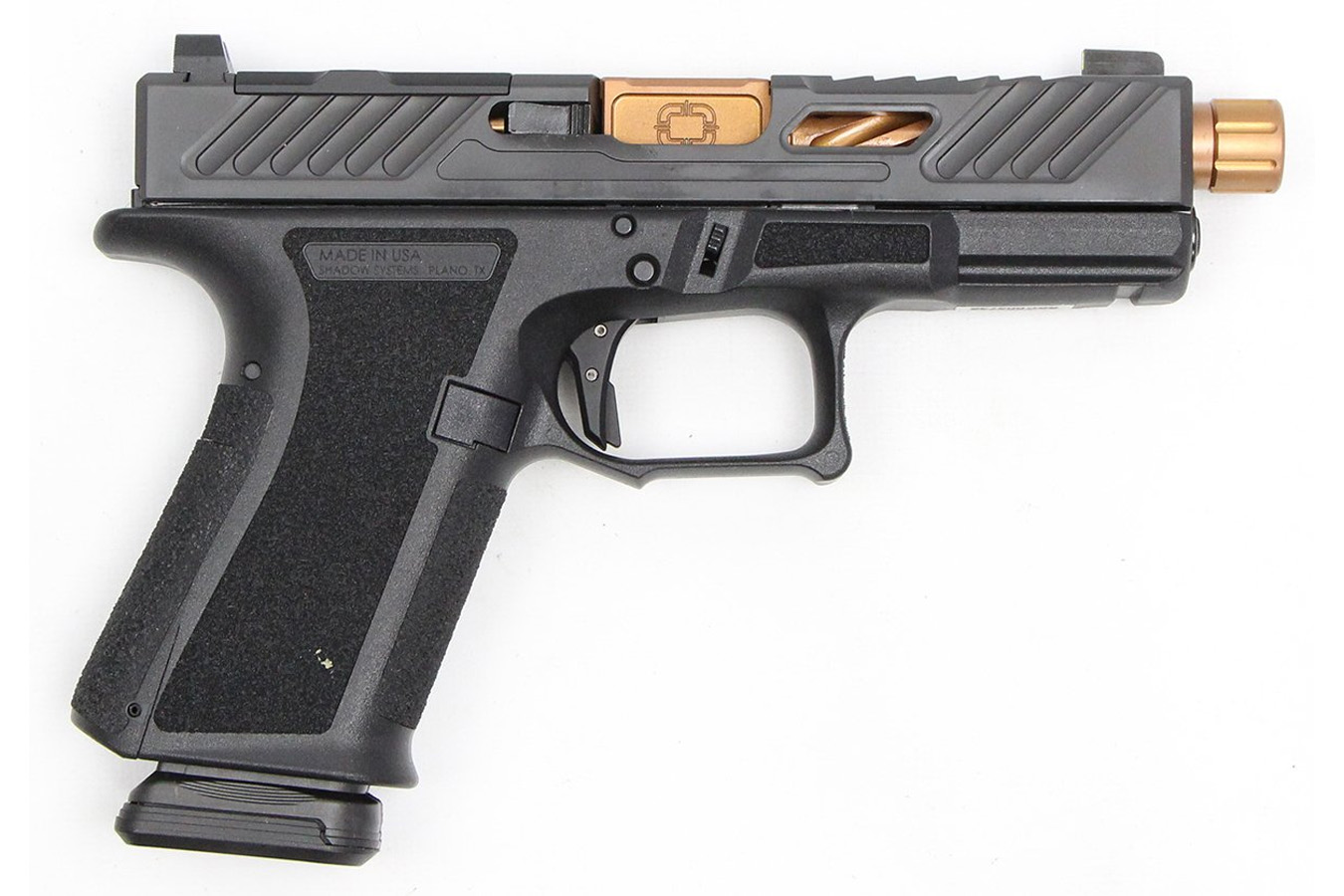 Shadow Systems MR918 Elite 9mm Black Optics Ready Pistol with Spiral Fluted Bronze Threaded Bar