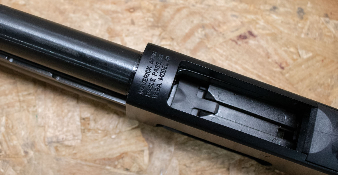 MAVERICK Maverick 88 Security 12 Gauge Police Trade-In Shotgun with Synthetic Stock and Extended Magazine