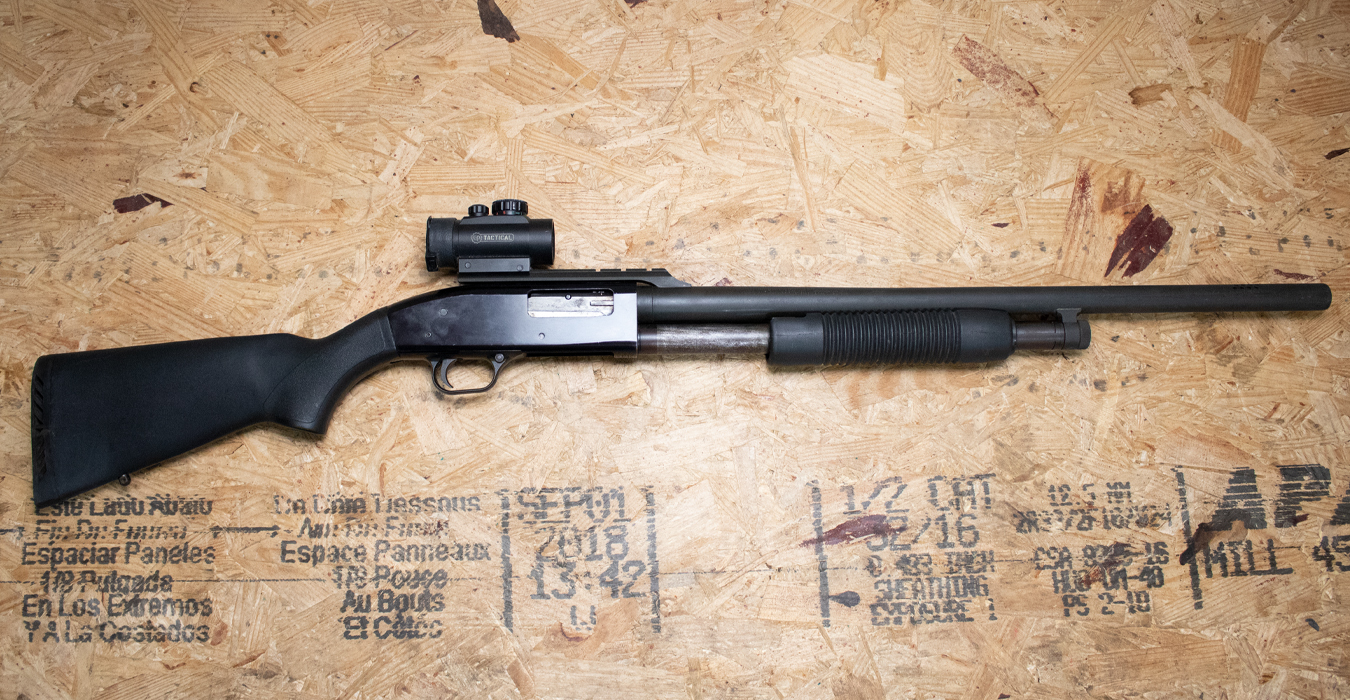 MOSSBERG Maverick 88 12 Gauge Police Trade-In Shotgun with Black Synthetic Stock and Optic