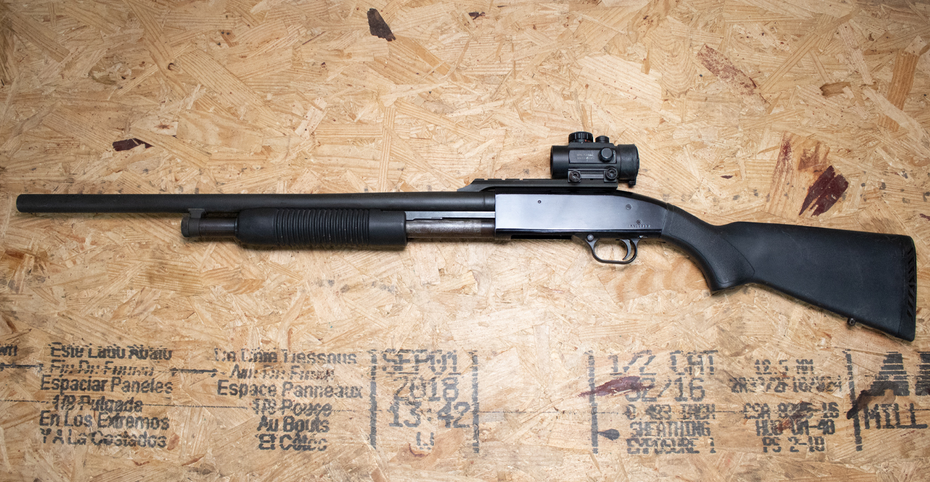 MOSSBERG Maverick 88 12 Gauge Police Trade-In Shotgun with Black Synthetic Stock and Optic