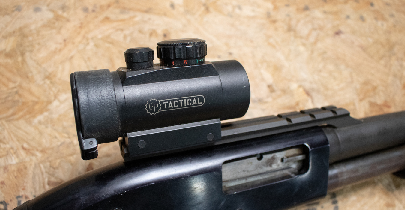 MOSSBERG Maverick 88 12 Gauge Police Trade-In Shotgun with Black Synthetic Stock and Optic