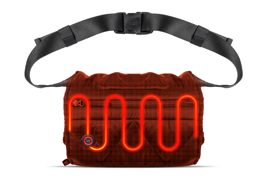 Mobile Warming Quilted Heated Hand Warmer Unisex 7.4V Black with PrimaLoft Insulation and Adjustable Heat Control