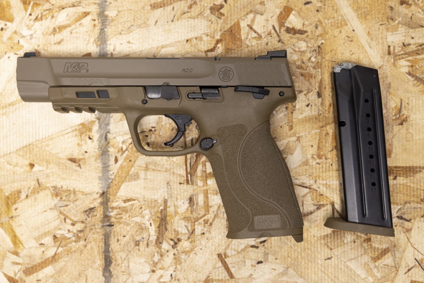 SMITH AND WESSON M&P9 M2.0 9mm Police Trade-In Pistol with 5 Inch Barrel and FDE Finish