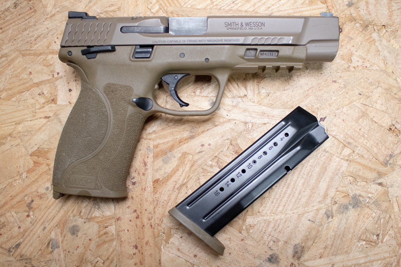 SMITH AND WESSON M&P9 M2.0 9mm Police Trade-In Pistol with FDE Finish, Manual Safety