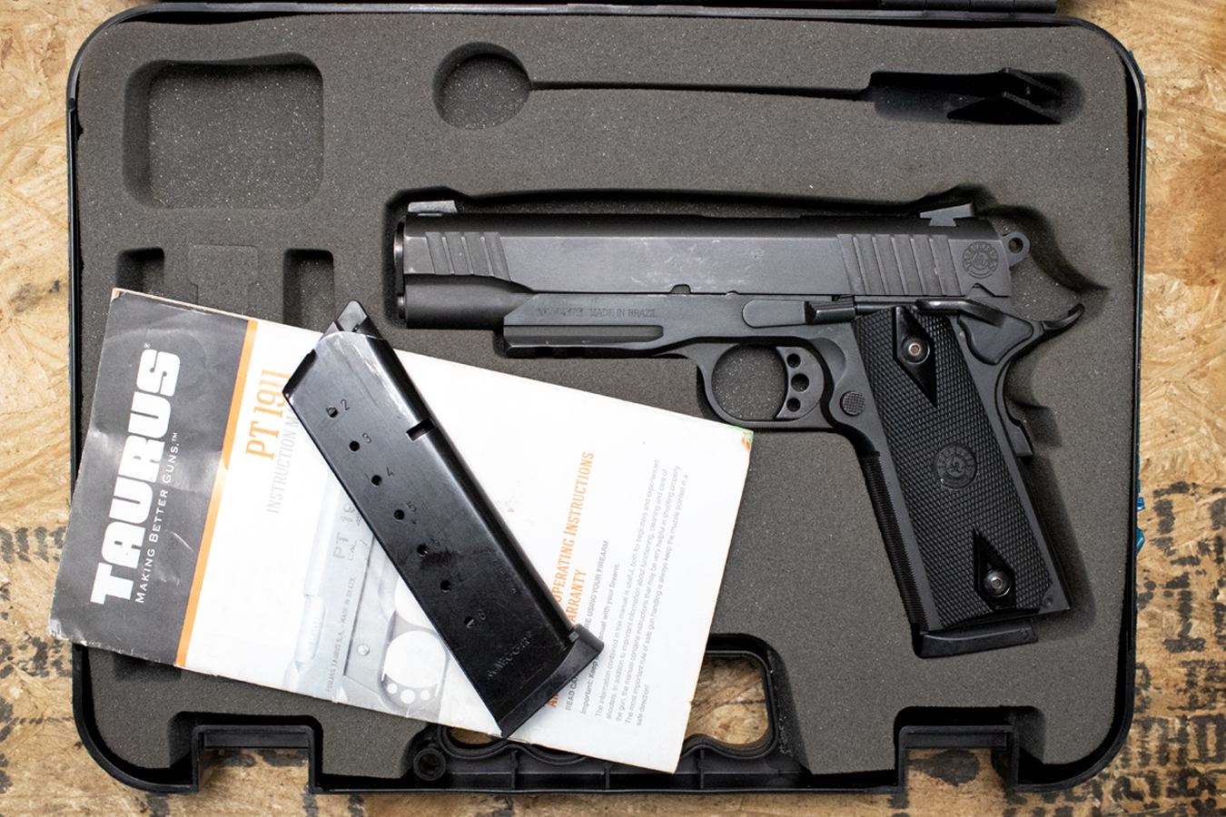 TAURUS 1911 45ACP Police Trade-In Pistol with Two Mags, Case, and Manual