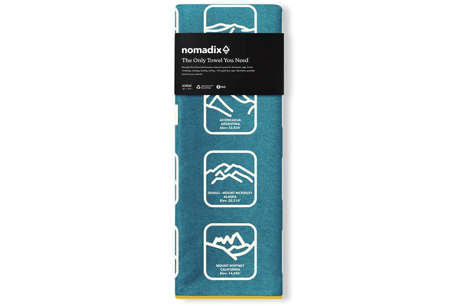 NOMADIX Original Towel Peaks Of the World Teal Ocean