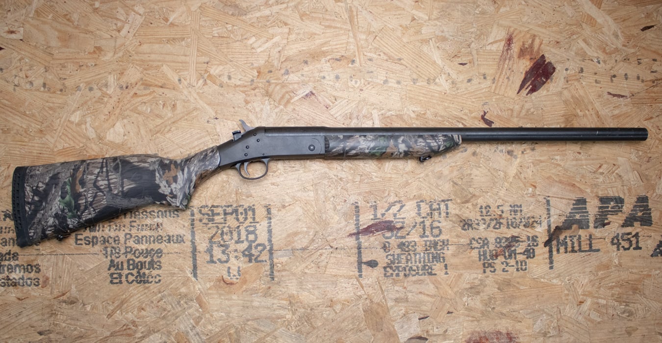 NEW ENGLAND FIREARMS Pardner SB1 12 Gauge Police Trade-In Single-Shot Shotgun w/Camo Stock