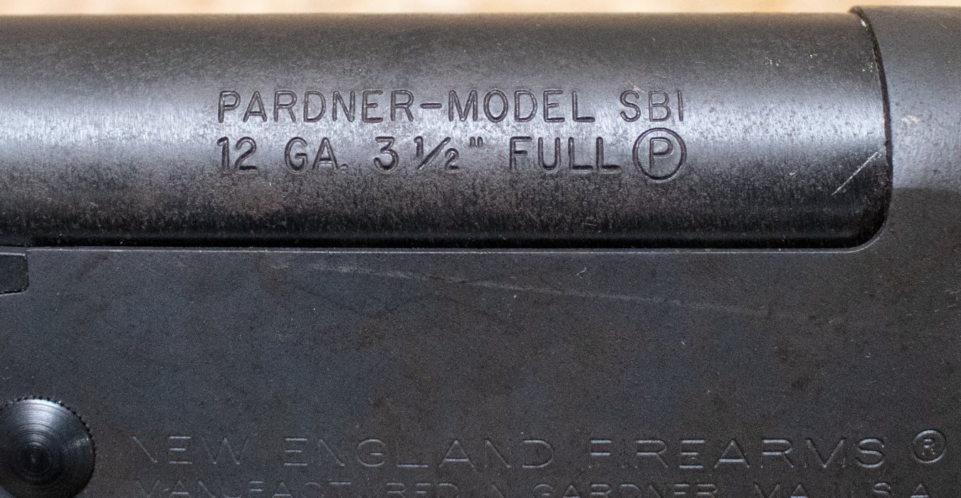 NEW ENGLAND FIREARMS Pardner SB1 12 Gauge Police Trade-In Single-Shot Shotgun w/Camo Stock