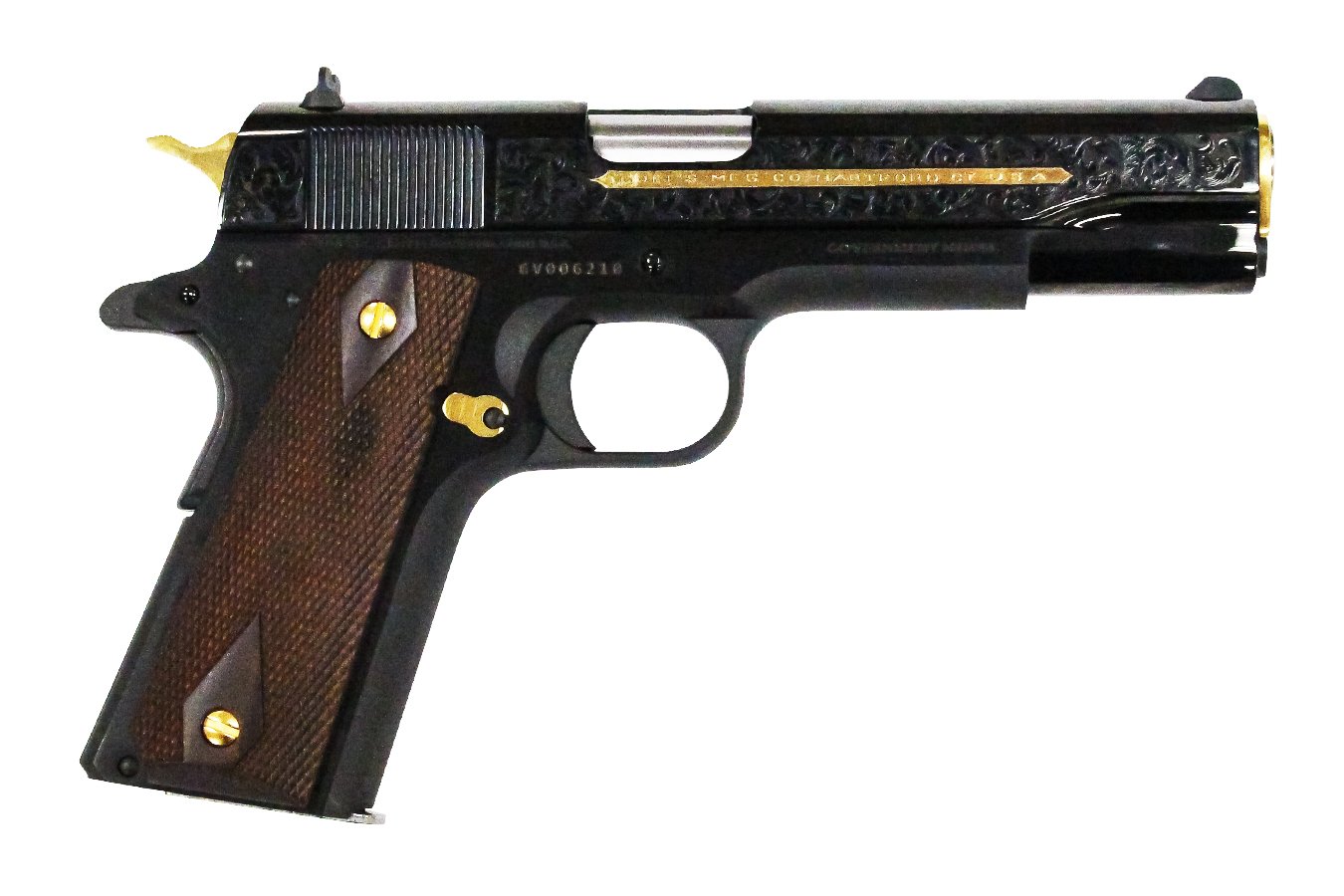 COLT 1911 Heritage .38 Super Full-Size Blued Pistol with Custom Scroll Engraving