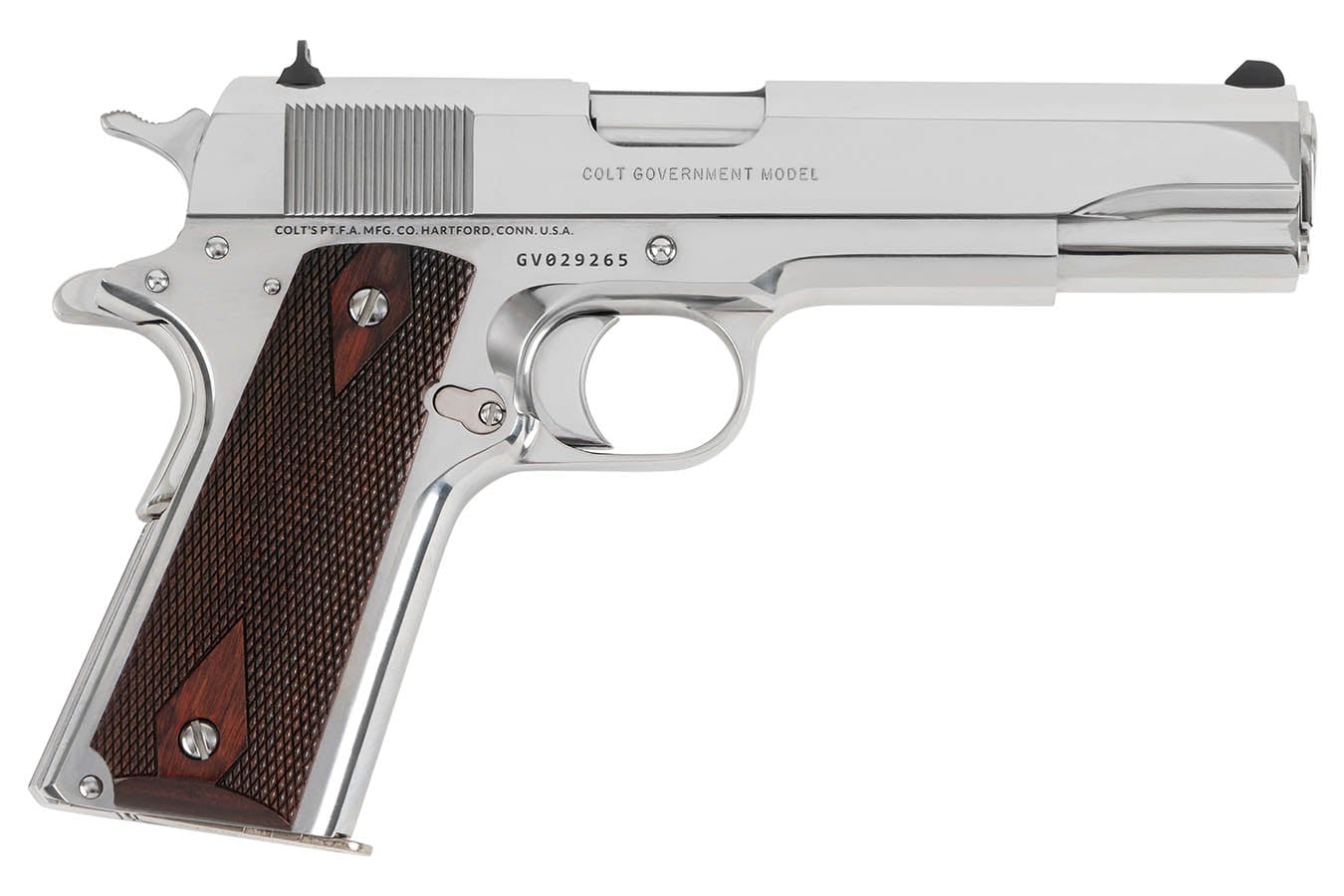 COLT 1911 Classic Government 45 ACP Full-Size Stainless Pistol with Double Diamond Wood Grips