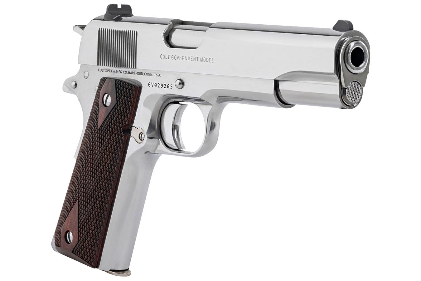 COLT 1911 Classic Government 45 ACP Full-Size Stainless Pistol with Double Diamond Wood Grips